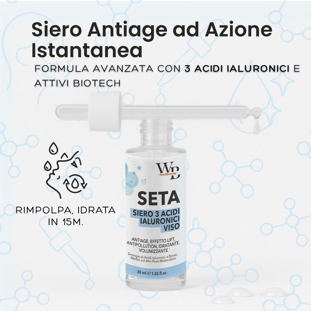 WellBeauty Seta Siero Viso ai 3 Acidi Ialuronici