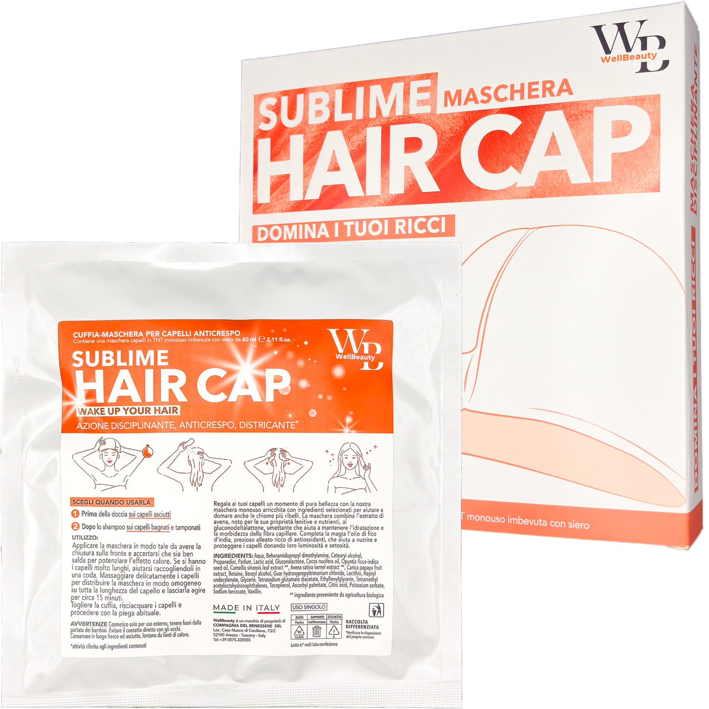 Wellbeauty Maschera Capelli Monouso Anticrespo Disciplinante