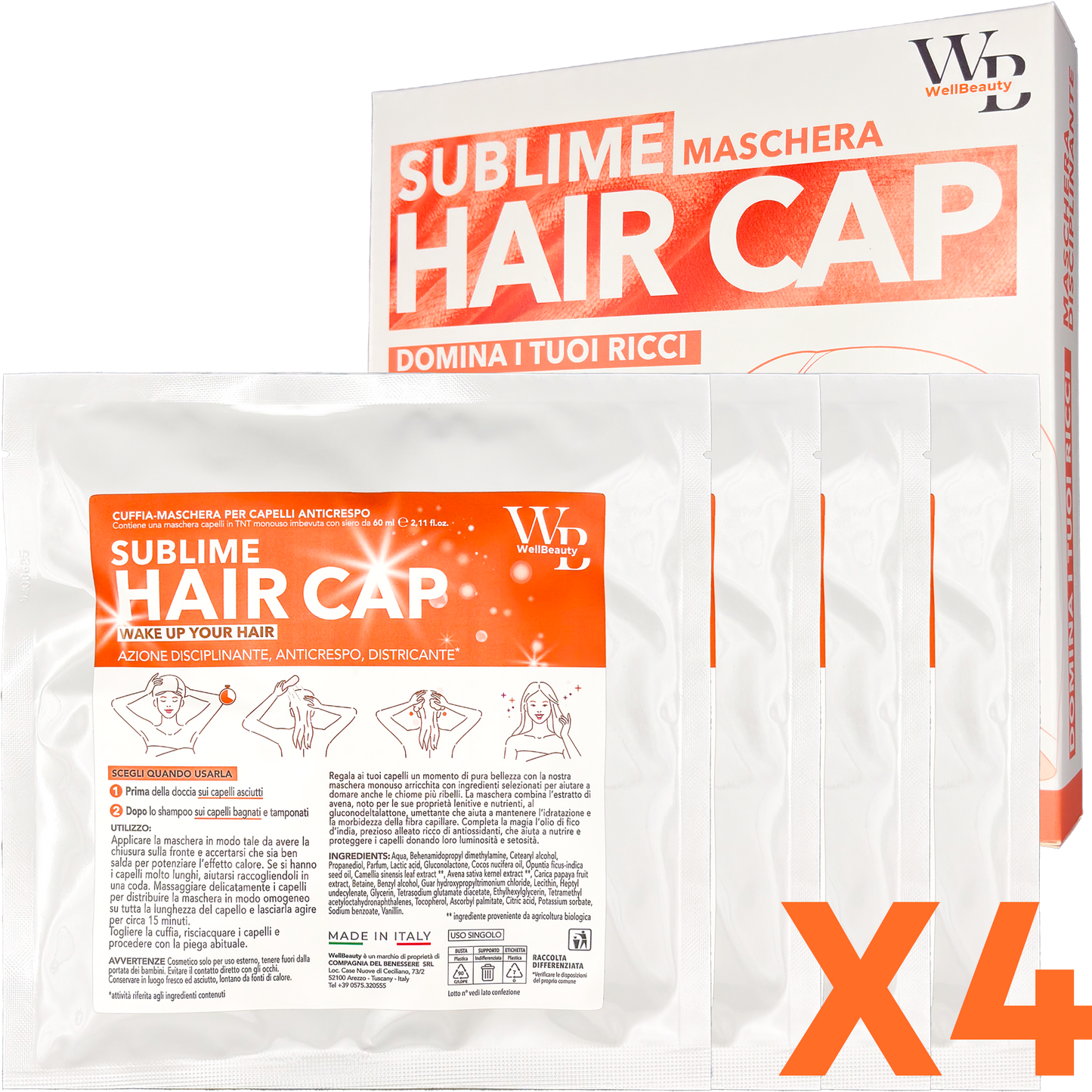 Wellbeauty Maschera Capelli Monouso Anticrespo Disciplinante
