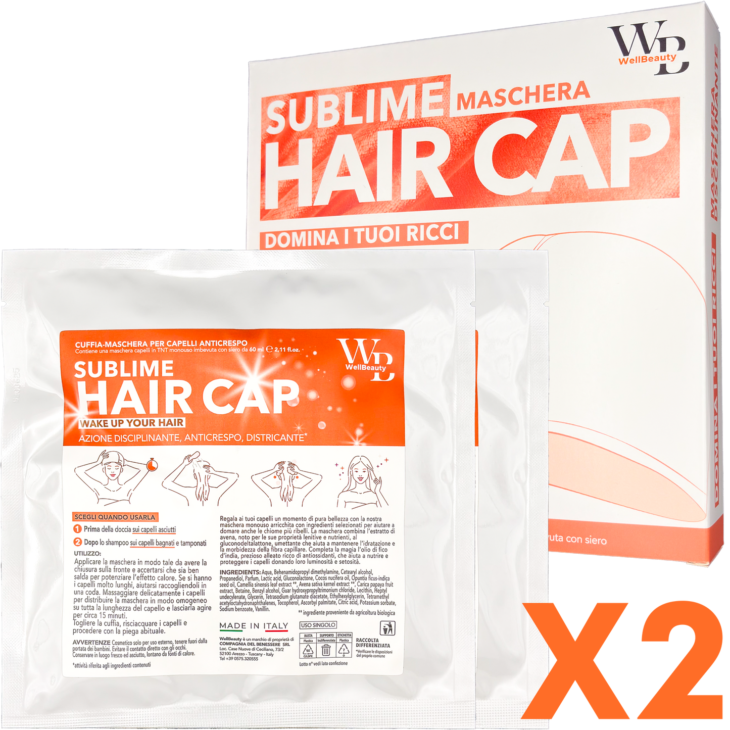 Wellbeauty Maschera Capelli Monouso Anticrespo Disciplinante